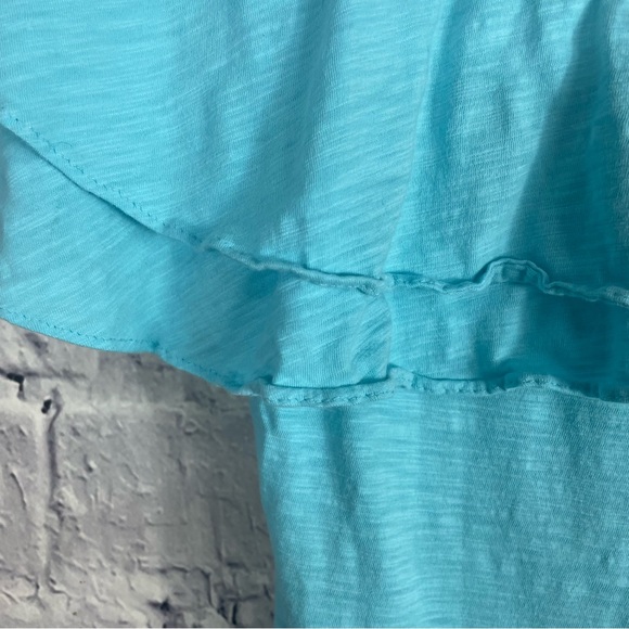 Lilly Pulitzer Wynne 100% Pima Cotton Off Shoulder Ruffle Top Blue Small - Picture 8 of 16